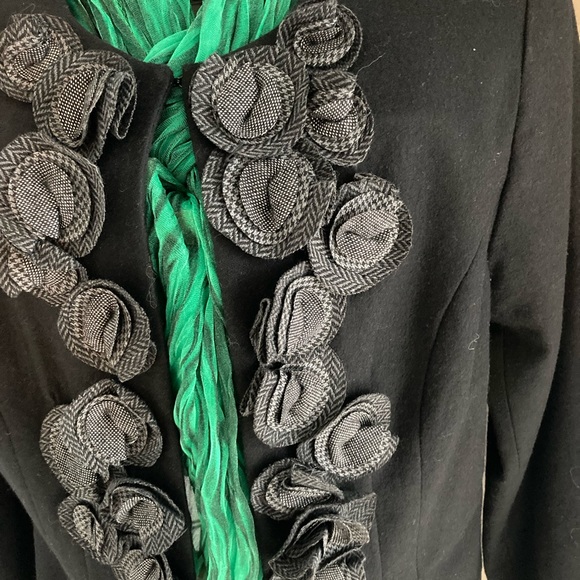 Coldwater Creek blazer black embellished rosettes - Picture 2 of 6